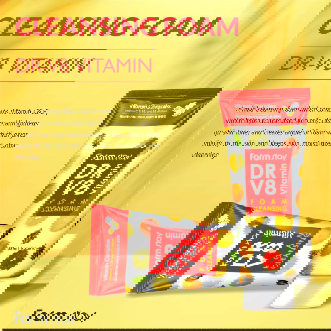 Farmstay Dr. V8 Vitamin Foam Cleansing - Miessential