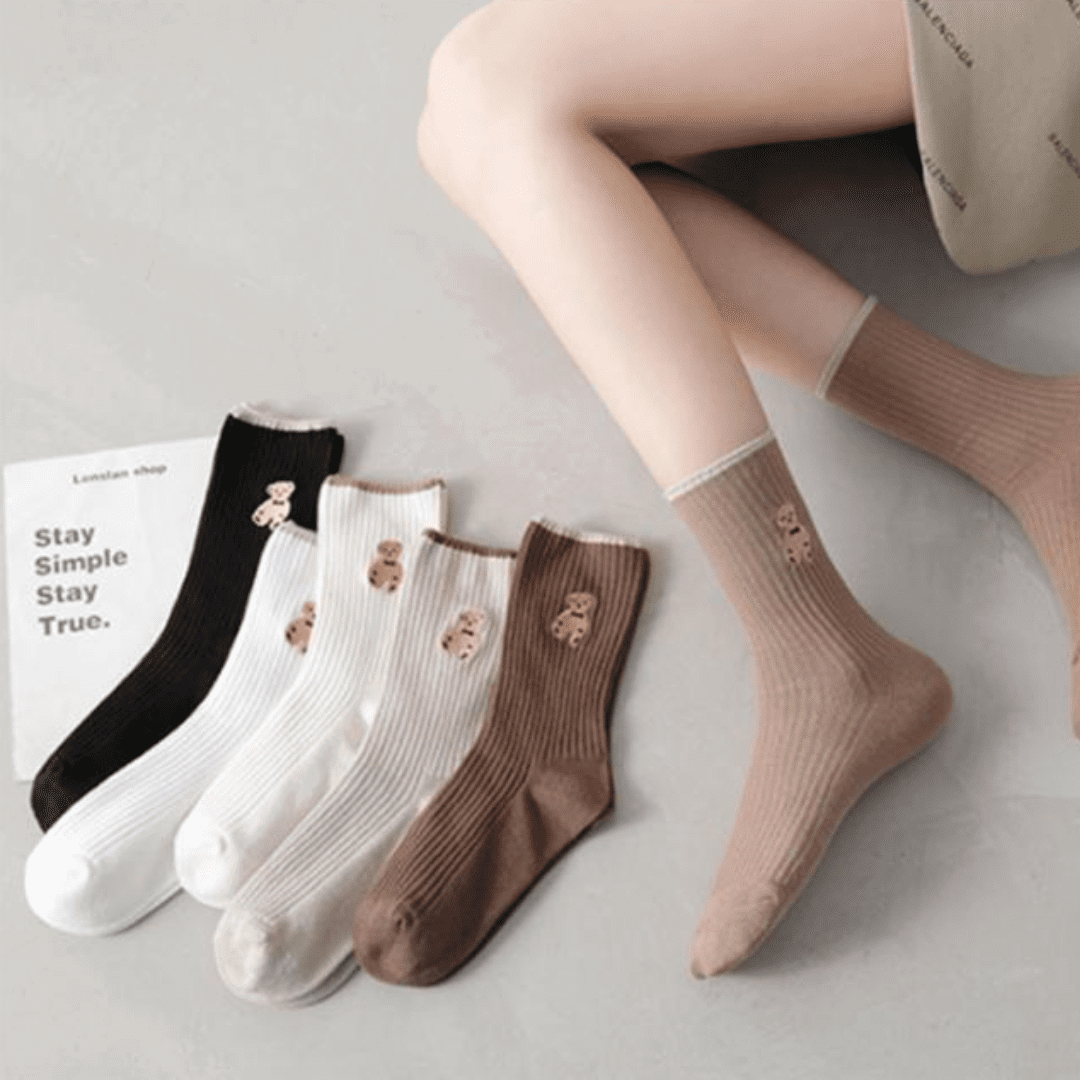 Mo & Joe Women's Teddy Bear Crew Socks - Miessential