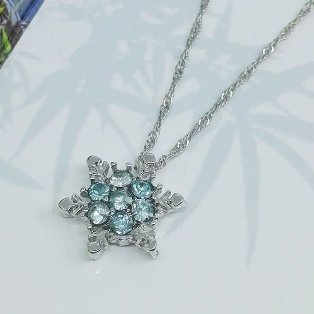 Snowflakes Unique Romantic Blue Crystal Pendant Necklace - Miessential