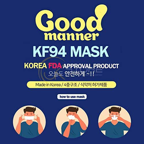 Good Manner KF94 Mask Adult (50 Mix= 25 White/25 Black) - Miessential