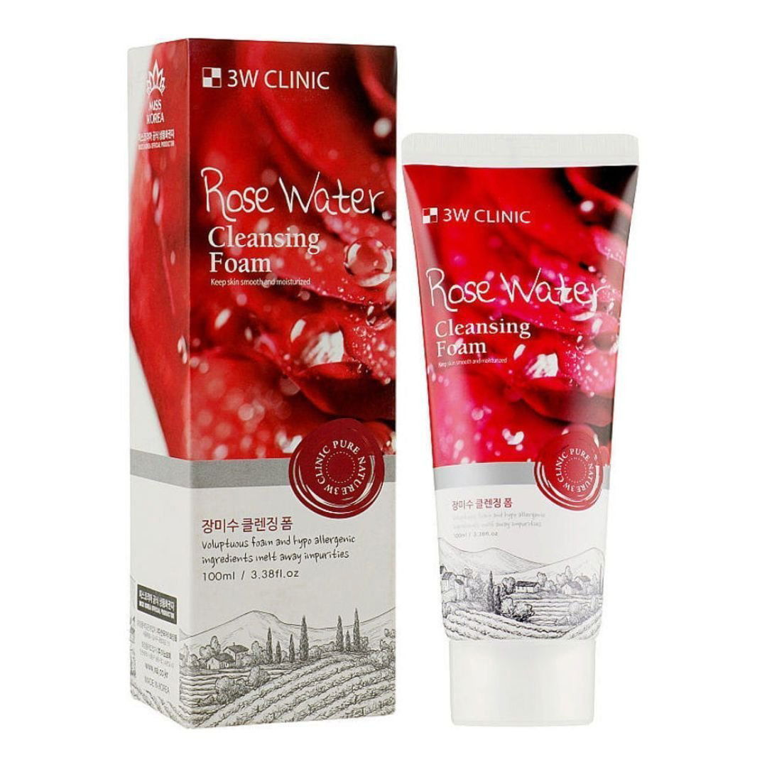 3W Clinic Rose Water Cleansing Foam - Miessential