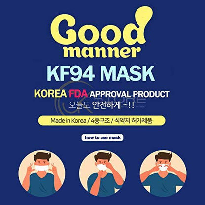 Good Manner KF94 Mask Adult (100 Mix= 30 White/ 70 Black) - Miessential