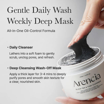 Arencia Black Tea Rice Mochi Cleanser