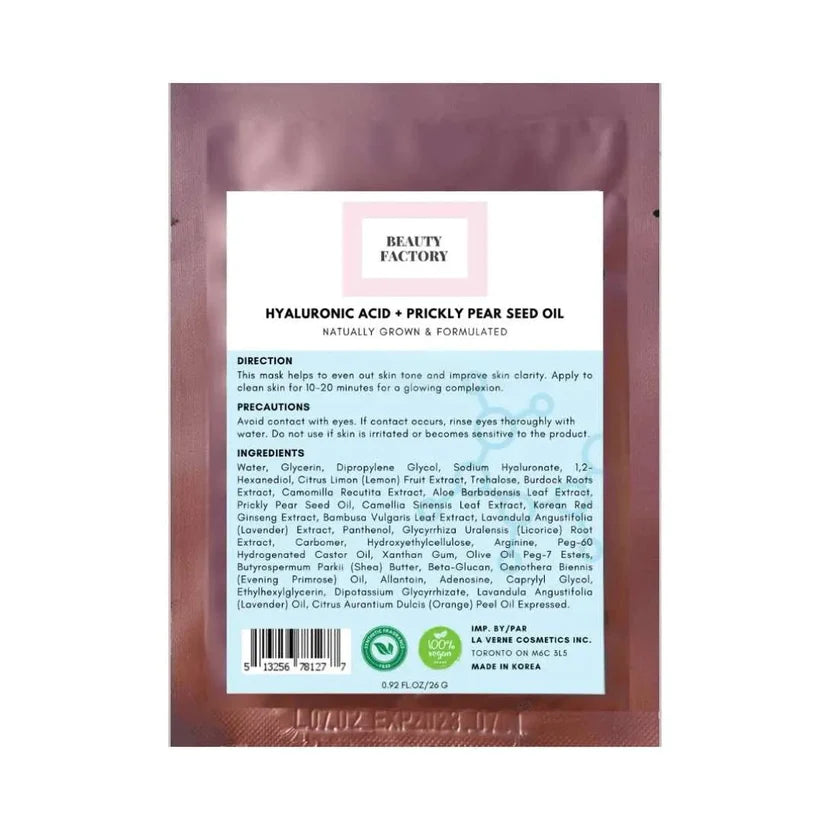 Beauty Factory Hyaluronic Acid + Prickly Pear Seed Oil Mask