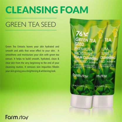 Farmstay 76 Green Tea Seed Premium Moisture Foam Cleansing