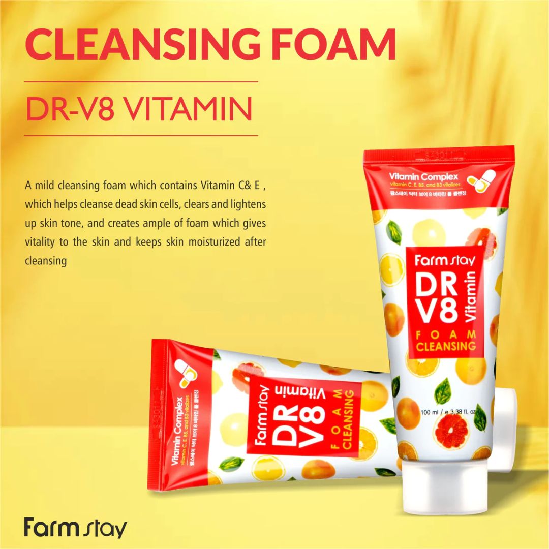 Farmstay Dr. V8 Vitamin Foam Cleansing