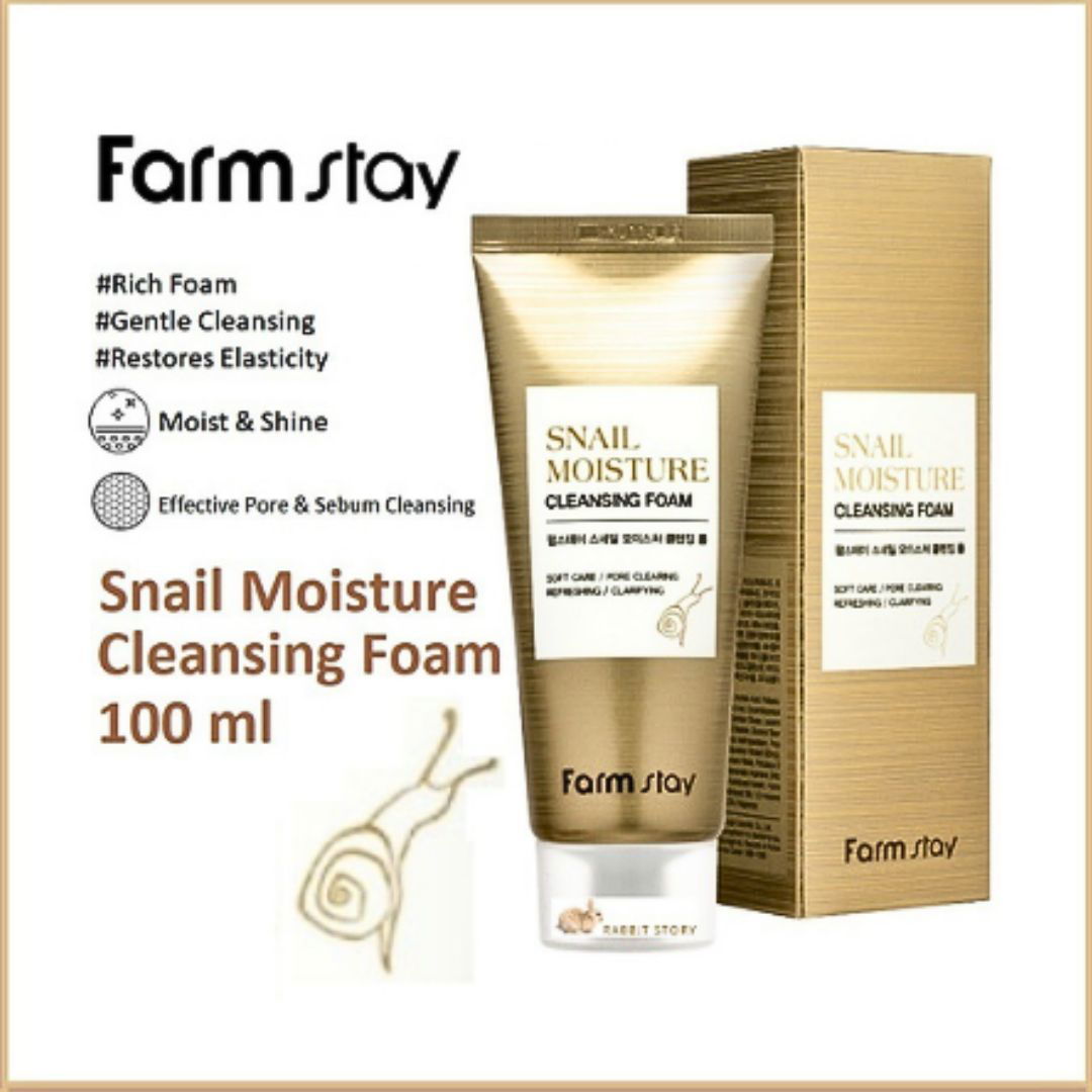 Farmstay Snail Moisture Cleansing Foam - Miessential