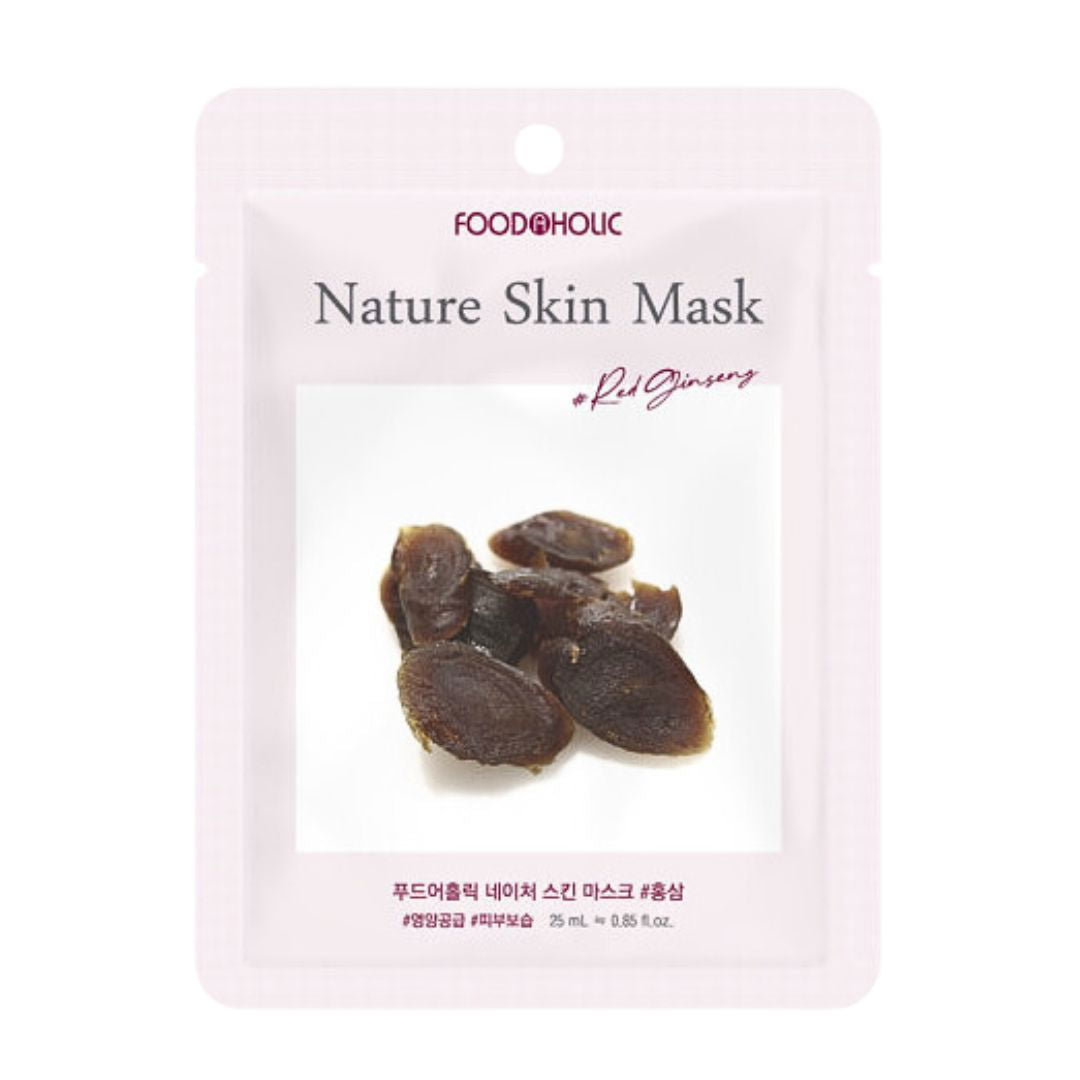 Foodaholic Nature Skin Mask Red ginseng (10 PCS) - Miessential