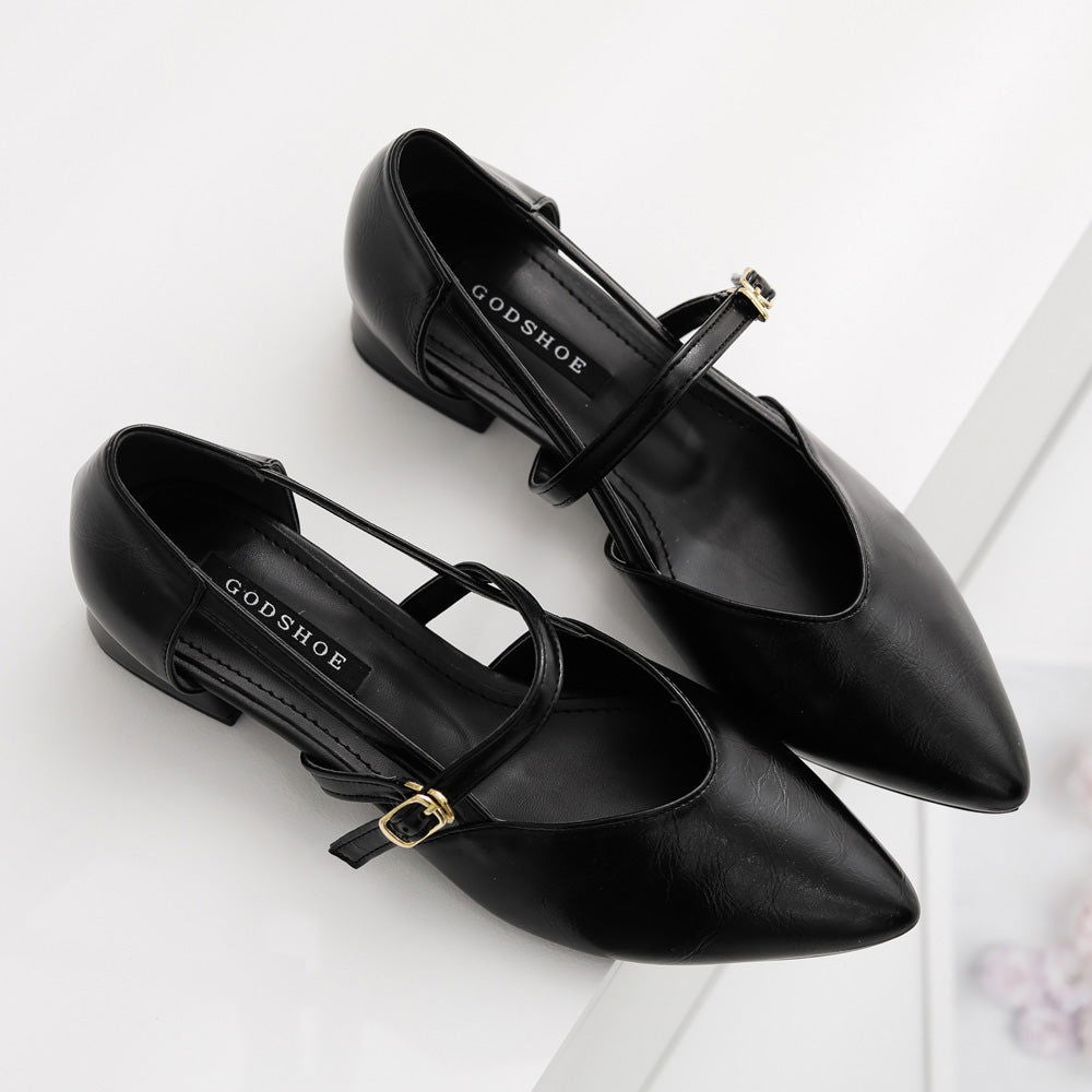 Godshoe Pyrcross Mary Jane Flats - Miessential