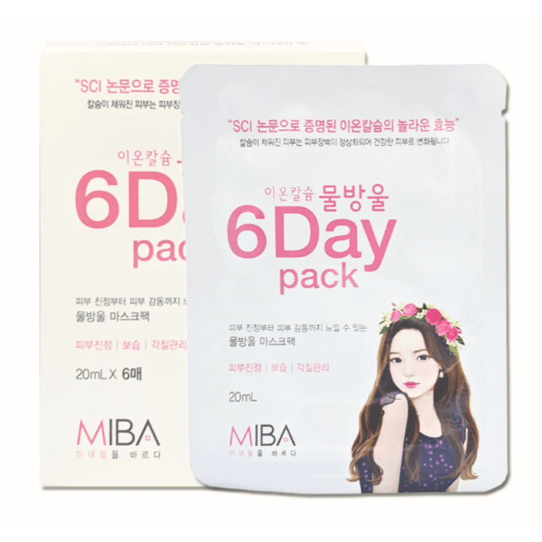 MIBA Ion Calcium Waterdrop 6 Day Mask Pack MiessentialStore