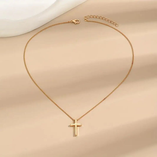 Simple Mini Cross Pendant Necklace