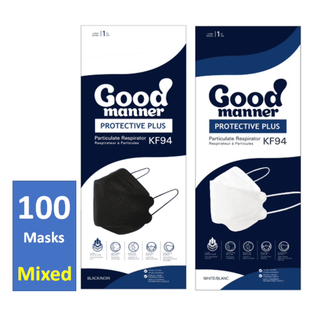 Good Manner KF94 Mask Adult (100 Mix= 30 White/ 70 Black) Good Mannner