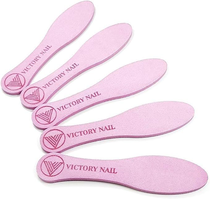 VICTORY NAIL 1PCS Medium and Rough Grit Ceramic Pink Foot File Double-Sided Callus Removal