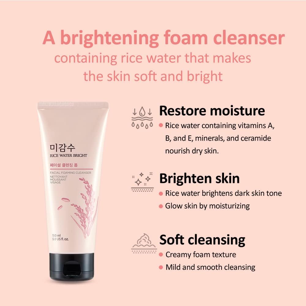 THE FACE SHOP Rice Water Bright Cleansing Foam THE FACE SHOP