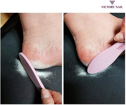 VICTORY NAIL 1PCS Medium and Rough Grit Ceramic Pink Foot File Double-Sided Callus Removal