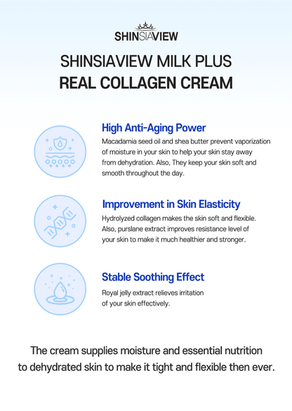 Shinsiaview Milk Plus Real Collagen Cream MiessentialStore