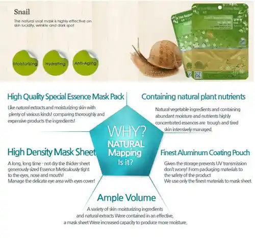 Ja Yeon Mapping Snail Anti-Aging Mask(5 PCS) MiessentialStore