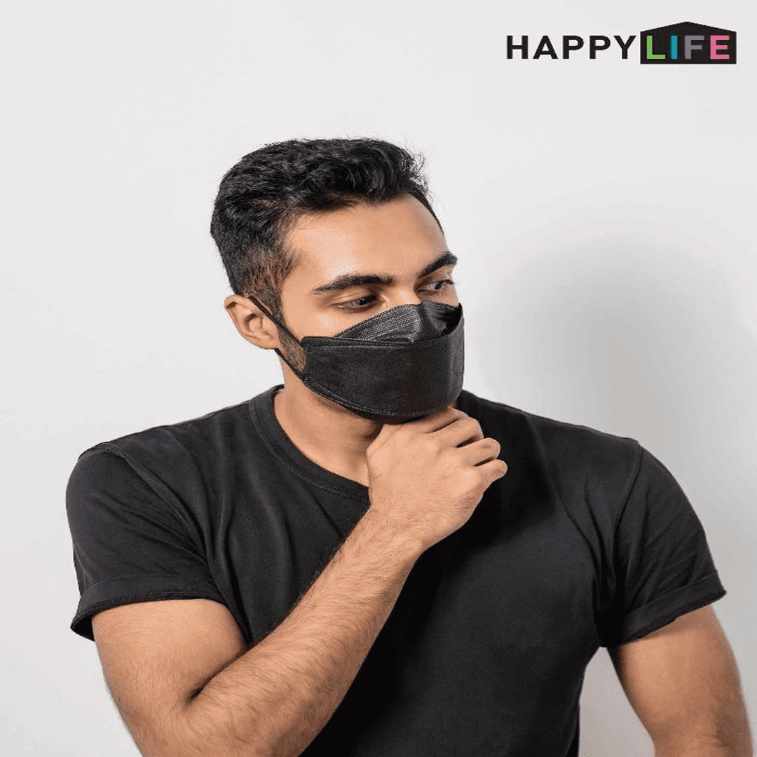 Good Day KF94 25 Black Medium Adult Masks Happy Life