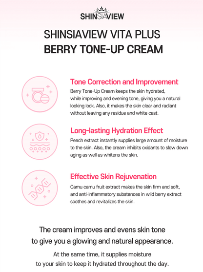Shinsiaview Vita Plus Berry Tone Up Cream MiessentialStore