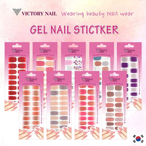 VICTORY NAIL- Premium Gel Nail Strips 22pcs Nail Sticker Made in Korea/ Nail Wrap/ Self Gel Nail Sticker